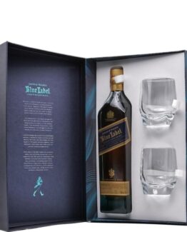 Johnnie W. Blue Label Cu Doua Pahare 0.7L